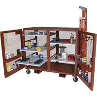 Mobile Mesh Cabinet, Steel, 49 Cubic Feet, Red TEQ805 | NTL Industrial