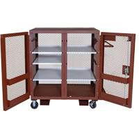 Mobile Mesh Cabinet, Steel, 37 Cubic Feet, Red TEQ806 | NTL Industrial
