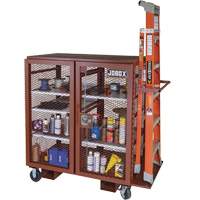 Mobile Mesh Cabinet, Steel, 37 Cubic Feet, Red TEQ806 | NTL Industrial