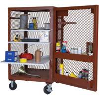 Mobile Mesh Cabinet, Steel, 22 Cubic Feet, Red TEQ807 | NTL Industrial