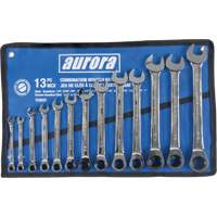 Fixed Head Wrench Set, 13 Pieces, Imperial NTL Industrial
