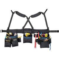 Carpenter's Tool Belt, Polyester, Black NTL Industrial