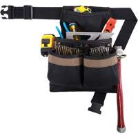 Small Deluxe Tool Belt, Polyester, Black NTL Industrial
