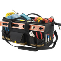 MEGAMOUTH Tool Bag, Polyester, 32 Pockets, Black NTL Industrial