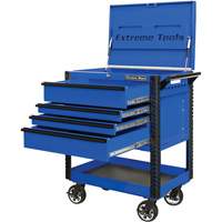 EX Deluxe Series Tool Cart, 4 Drawers, 22-7/8" L x 33" W x 44-1/4" H, Blue TER031 | NTL Industrial