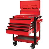 EX Deluxe Series Tool Cart, 4 Drawers, 22-7/8" L x 33" W x 44-1/4" H, Red TER035 | NTL Industrial