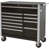 Industrial Tool Cart, 11 Drawers, 41" W x 18-3/4" D x 39-1/3" H, Black NTL Industrial