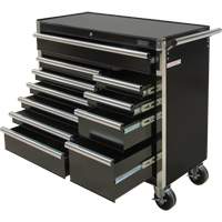Industrial Tool Cart, 11 Drawers, 41" W x 18-3/4" D x 39-1/3" H, Black NTL Industrial