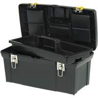2000 Series Tool Box with Tray, 24" W x 11-1/4" D x 11" H, Black/Yellow NTL Industrial