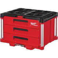 Packout™ 3-Drawer Tool Box, 14-1/3" W x 16-1/3" D x 22-1/5" H, Black/Red TER111 | NTL Industrial