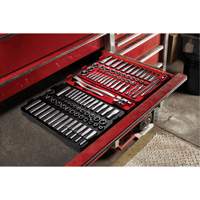 Ratchet & Socket Set with Packout Low-Profile Organizer, 106 Pcs, 1/4"/3/8" Drive Size, Deep NTL Industrial
