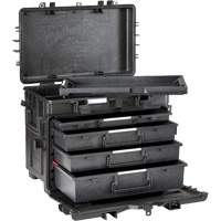 Military Mobile Tool Chest With Drawers, 4 Drawers, 22-4/5" W x 15" D x 18" H, Black NTL Industrial