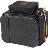 Molded Base Electrical/HVAC Tool Carrier, Ballistic Polyester, 20 Pockets, Black/Blue NTL Industrial