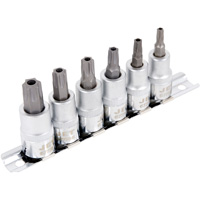 SS386TB Tamperproof Bit Socket Set, Torx&reg; Tamper, 3/8" Drive, 6 Pcs NTL Industrial