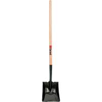 Square Point Shovel, Wood, Tempered Steel Blade, Straight Handle, 42" Long NTL Industrial