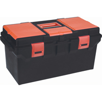 Plastic Tool Box, 22" W x 11" D x 10-1/2" H, Black NTL Industrial