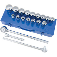 Jeu de douilles & cl&eacute;s &agrave; douilles SAE &agrave; 12 pans SW7521, 21 Mcx, Prise de 3/4" NTL Industrial