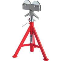 Roller Head Low Pipe Stand #RJ-98, 59-104 cm Height Adjustment, 12" Max. Pipe Capacity, 1000 lbs. Max. Weight Capacity TNX169 | NTL Industrial
