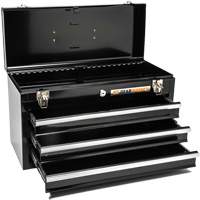 Portable Tool Box, 20" W, 3 Drawers, Black NTL Industrial