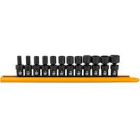 Jeu de 12 douilles m&eacute;triques flexibles universelles &agrave; chocs 1/4" &agrave; 6 pans NTL Industrial
