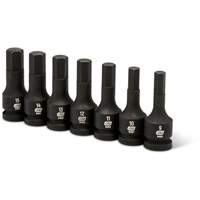 Impact Metric Bit Socket Set, Hex, 1/2" Drive, 7 Pcs NTL Industrial