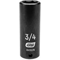 SAE Socket, Impact, 3/4", 1/2" Drive, 6 Points, Deep NTL Industrial