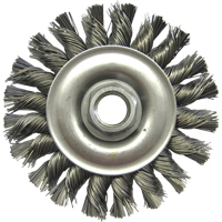 Wire Wheel Brushes, 4" Dia., 0.02" Fill, 5/8"-11 Arbor, Steel NTL Industrial