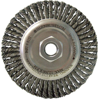 Wire Wheel Brushes, 5-7/8" Dia., 0.02" Fill, 5/8"-11 Arbor, Steel NTL Industrial