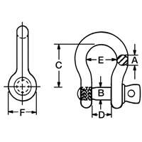 Anchor Shackle, 1/4", Screw Pin, Hot Dip Galvanized TTB835 | NTL Industrial