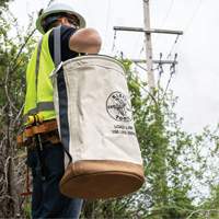 Canvas Bucket with Bucket Top, Canvas, 14" Dia. x 22" H, 150 lbs. Load Rating NTL Industrial