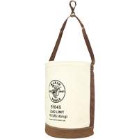 Leather-Bottom Bucket, 17" H, Canvas, White NTL Industrial