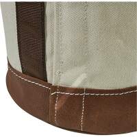 Leather-Bottom Bucket, 17" H, Canvas, White NTL Industrial