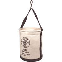 Canvas Bucket, Straight Wall with Swivel Snap and Drain Holes, Canvas, 12" Dia. x 15" H, 75 lbs. Load Rating NTL Industrial