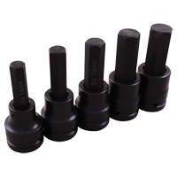 Impact Socket Set, Hex, 3/4" Drive, 5 Pcs NTL Industrial
