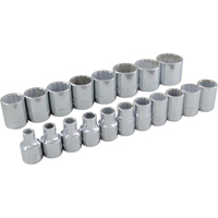 Socket Set, 19 Pcs, 3/8" Drive Size NTL Industrial