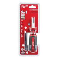 9-in-1 Square Drive Multi-Bit Driver, 9" L, Cushion Grip Handle NTL Industrial