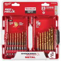 Shockwave Impact Duty Drill Bit Set, 23 Pieces, Titanium NTL Industrial