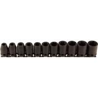 Socket Set, 11 Pcs, Impact, 3/8" Drive Size NTL Industrial