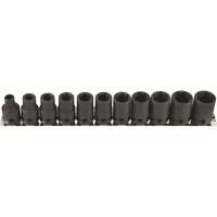 Thin Walled Socket Set, 11 Pcs, Impact, 3/8" Drive Size NTL Industrial