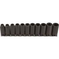Long Socket Set, 11 Pcs, Impact, 3/8" Drive Size, Deep NTL Industrial