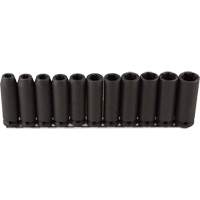 Long Socket Set, 11 Pcs, Impact, 1/2" Drive Size, Deep NTL Industrial