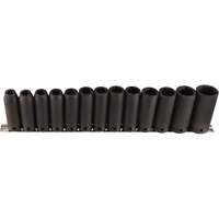 Long Socket Set, 13 Pcs, Impact, 1/2" Drive Size, Deep NTL Industrial