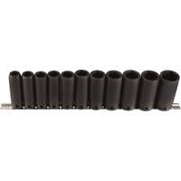 Long Socket Set, 11 Pcs, Impact, 1/2" Drive Size, Deep NTL Industrial
