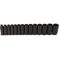 Long Socket Set, 14 Pcs, Impact, 1/2" Drive Size, Deep NTL Industrial