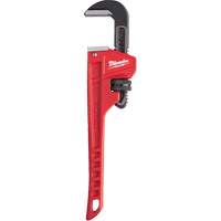 Pipe Wrench, 1-1/2" Jaw Capacity, 10" Long, Powder Coated Finish, Ergonomic Handle NTL Industrial