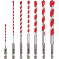 Large Shockwave Hammer Drill Bit Kit, 7 Pieces, Carbide NTL Industrial