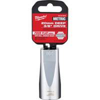 Metric Socket with Four Flat Sides, 20 mm, 3/8" Drive, 6 Points, Deep NTL Industrial