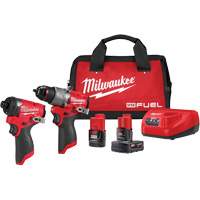 M12 FUEL 1/2" Drill Driver & 1/4" Hex Impact Driver Combo Kit, Lithium-Ion, 12 V NTL Industrial