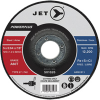 Meule &agrave; tronçonner PowerPlus A60T, 5" x 3/64", Arbre de 7/8", Type 27, 12 200 Tr/min NTL Industrial