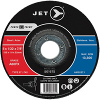 Meule &agrave; tronçonner Power-Xtreme A60PX, 4-1/2" x 3/64", Arbre de 7/8", Type 27, 13 300 Tr/min NTL Industrial